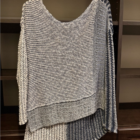 Free People oversized KnitSweater - Navy and Cream - Picture 4 of 5